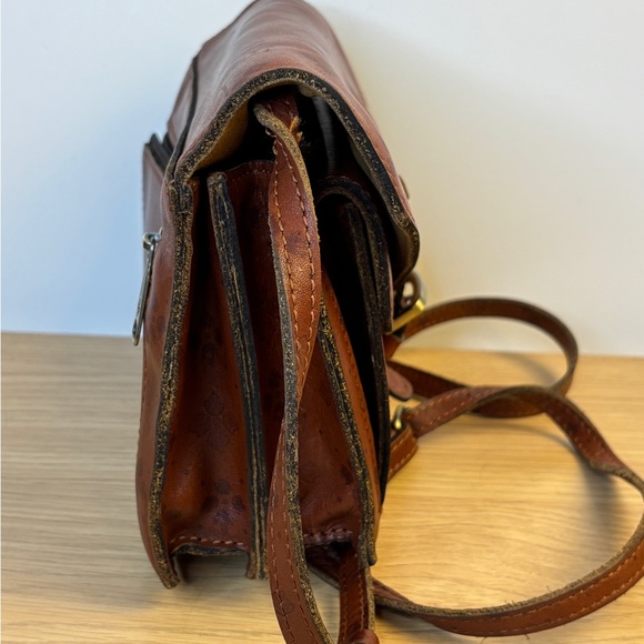 Patricia Nash Cassano Cognac Brown Leather Crossbody Bag - Picture 5 of 13